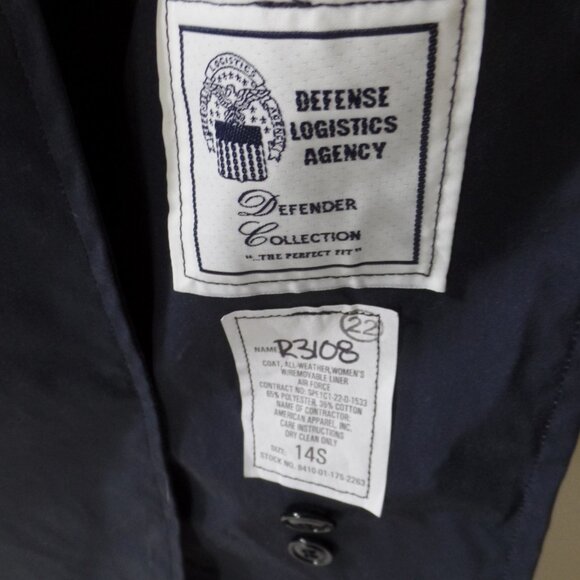 Navy Blue Trench Coat Women's 14S Defense Logistics Defender Collection - Picture 4 of 5